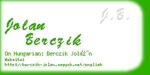 jolan berczik business card